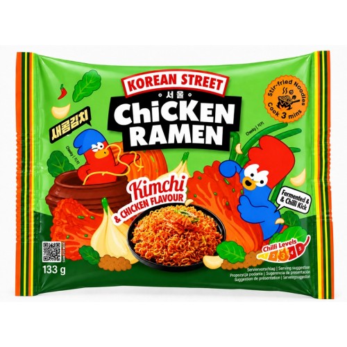Kiirnuudlid, kimchi ja kana maitsega, terav (Kimchi and Chicken Flavour Korean Street)